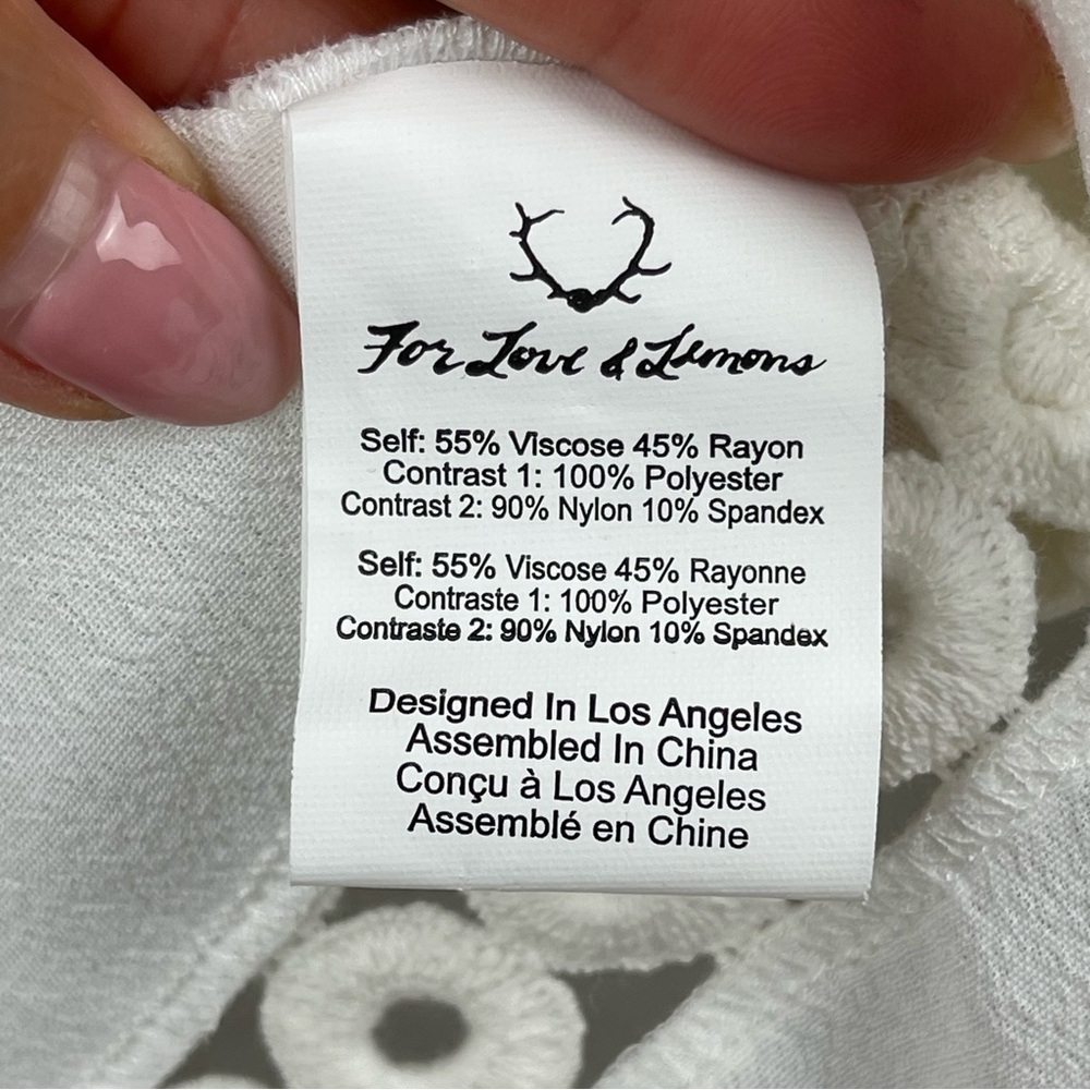 NWT For Love and Lemons Hayley Ivory Eyelet Lace Boho Top Blouse Sz S - Picture 13 of 15
